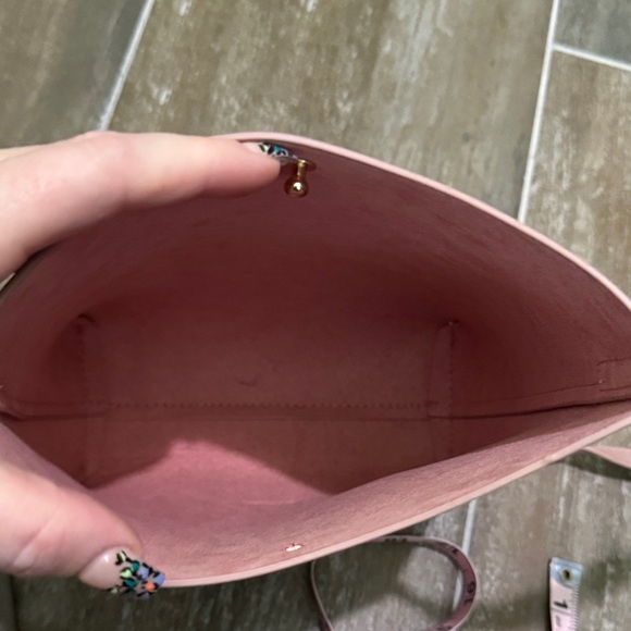 Samara Anthropologie Women's Medium Peony Pink Leather Crossbody - Picture 9 of 12